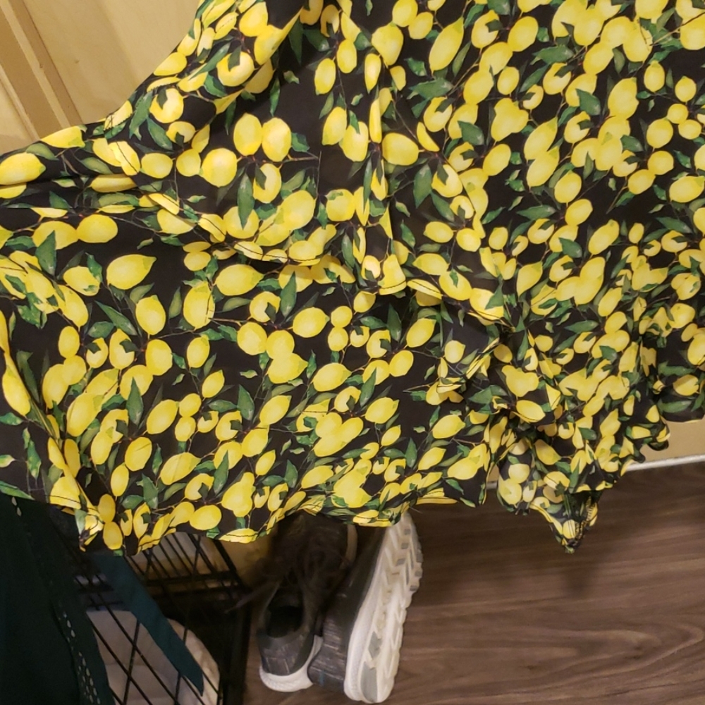 Parker Lemon Print Ruffle Dress - Picture 2 of 5